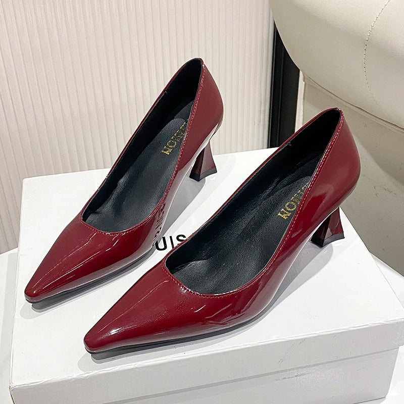 LBSFY -New Style Women's Fashion Leopard Ladies Slip on Women's High Heels Fashion Party Pumps Women Pointed Toe Super High Shoes Women