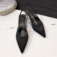 LBSFY -Summer Thin Heel Women Sandals Fashion Pointed Toe Singbacks Shoes Ladies Elegant Stripper Party Sandalias Female