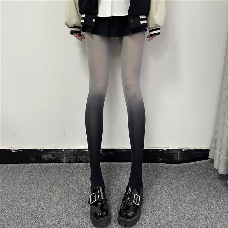 Lbsfy New Arrival Gradient Tights for Women Sexy Black Thin Candy Color Pantyhose Fashion Personality Nightclub Party Longh Stockings