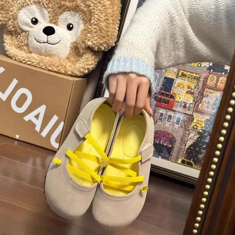 LBSFY  -  NEW Retro Mary Jane Shoes Women Fashion Casual Soft Sole Flats Female  Ballet Ladies Comfort Elastic Band Grandma Shoes