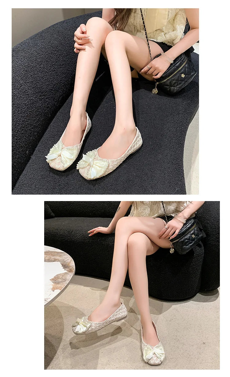LBSFY -2025 Retro Ballerina Women's Loafers Comfort Ladies Leather Ballet Flats Elegant Bowknot Mary Jane shoes Women's Single Shoes