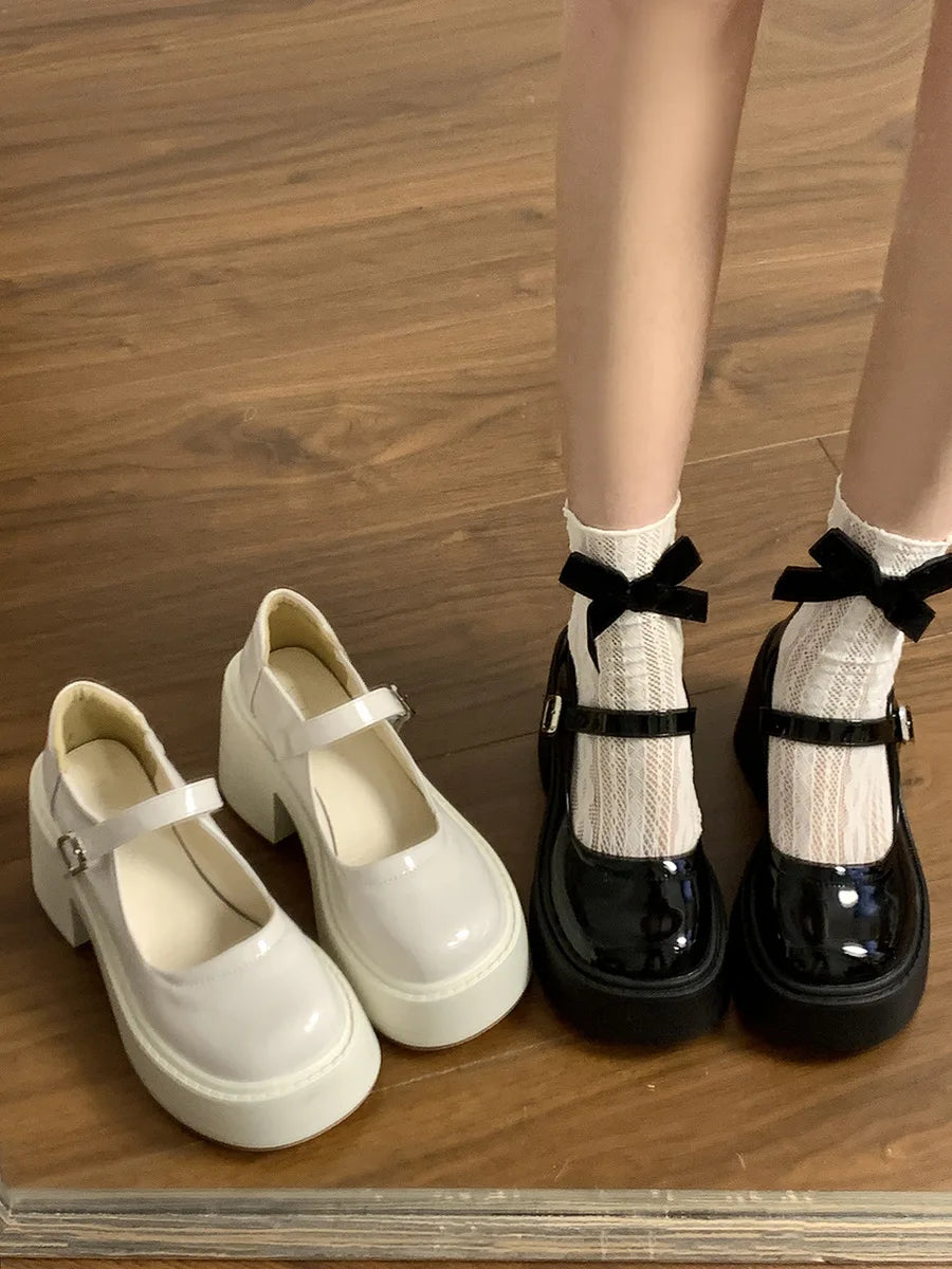 LBSFY -Women Mary Jane Shoes Ladies Concise Outdoor Pumps Spring Autumn Cute Single Shoe Women Dress Leather Lolita Shoes Women Loafers