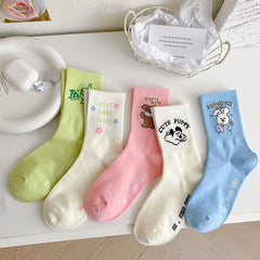 Lbsfy Women Socks Cute Kawaii Lovely Harajuku Sweet Style Socks Female Cartoon Bear Rabbit Dog Girl  Outerwear Sports Socks Wholesale