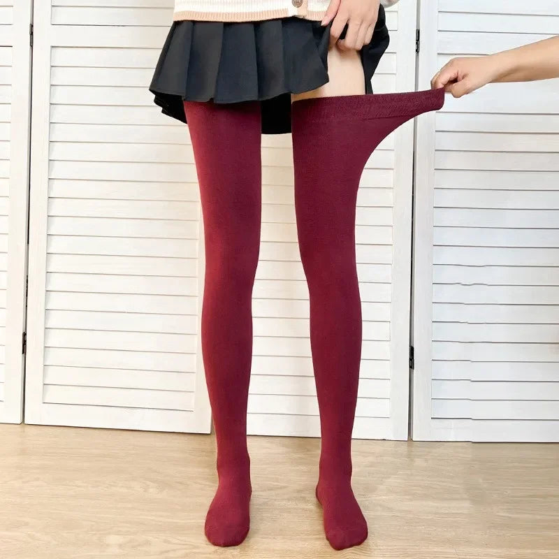Lbsfy Black White Soild Color Long Stockings Women Over Knee Thigh High Over The Knee Stockings Lolita Ladies Warm Knee Socks