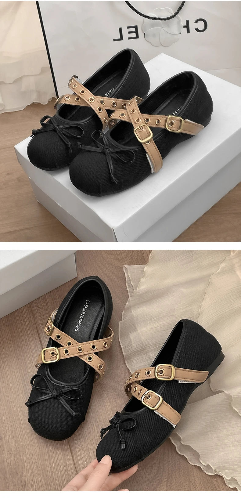 LBSFY -Autumn Design Butterfly-knot Women Ballet Style Flats Concise Shallow Shoes Ladies Outdoor Comfort Mary Jane Shoes