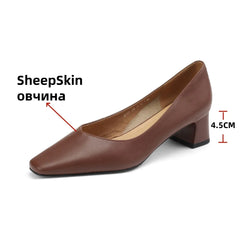 LBSFY  -  Women's Elegant High Heel Genuine Leather Shoes Woman Basic Classic Design Shoes Woman Trend Fashion Office Pumps