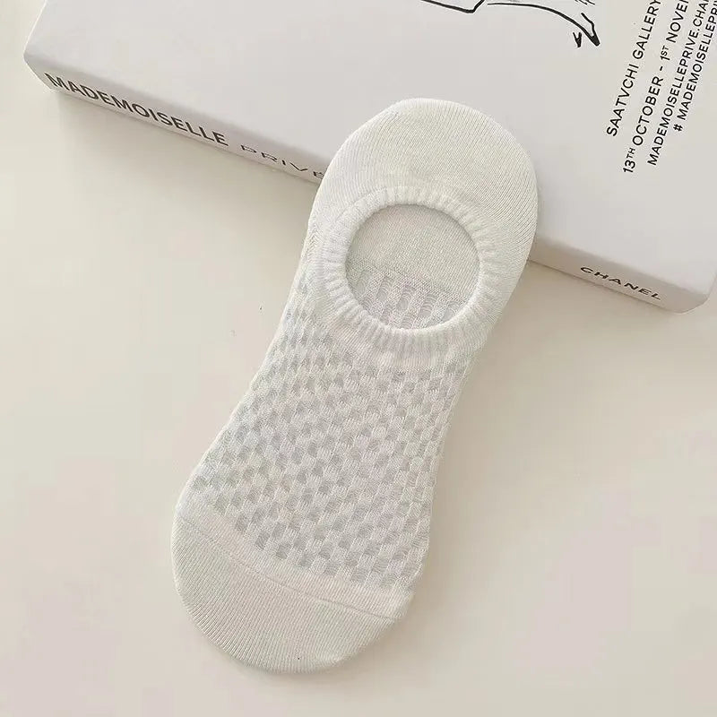 Lbsfy Women's Socks Spring Summer New Solid Color Fashion Sweat-absorbing Antibacterial Anti slip Breathable Perforated Sock Wholesale