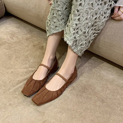 LBSFY  -  Fashion Women Shoes New High Quality Genuine Leather Retro Square Headed Mary Janes Daily Commuter Lightweight Shoes