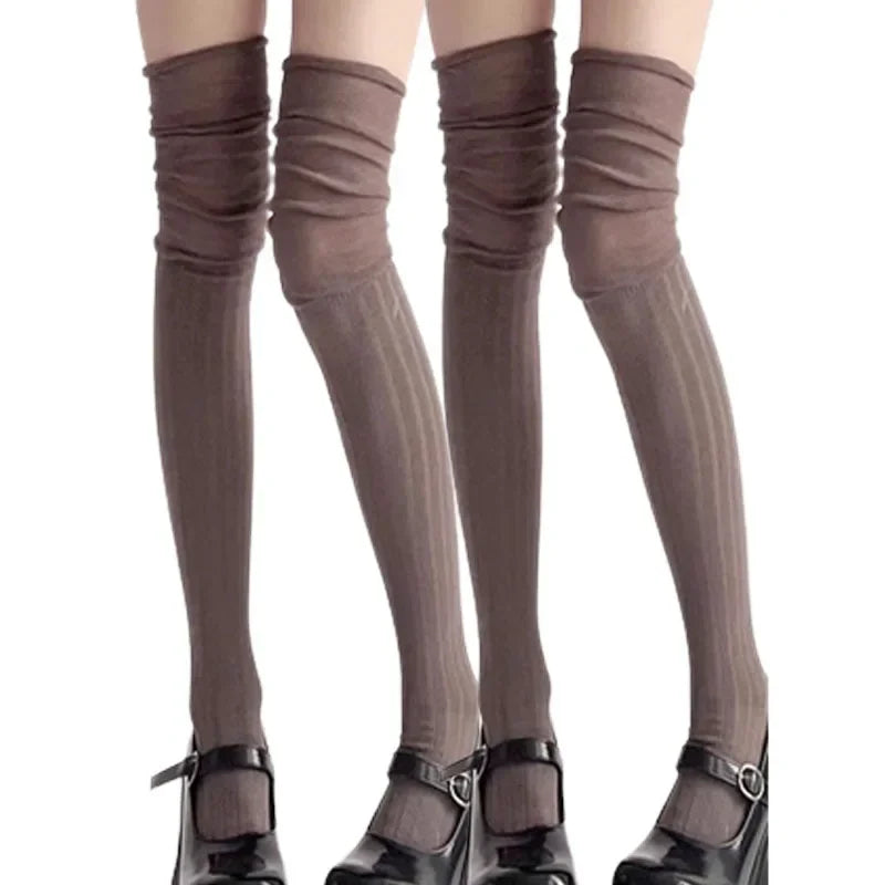 Lbsfy 1/3pairs Autumn Long Tube Socks Thermal Warm Stocking Female Trendy Casual Thigh High Striped Leggings Trendy Over The Knee Sock