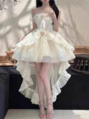 LBSFY -Elegant Birthday Lolita Party Dress with Underskirt Outfits Women French Ruffles Dancing Vestidos Summer Korean Fashion Clothes