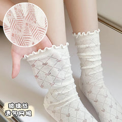 Lbsfy Women's Socks Jk Harajuku White Black Spring Summer Cotton Fashion Korean Style Simple Ins Mid-tube Breathable Comfortable Socks