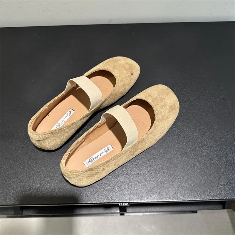 LBSFY -New Women Flats Soft Mary Jane Shoes Soft Casual Outdoor Dress Flat Ballet Shoes Round Toe Shallow Slip On Flats Mujer