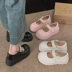 LBSFY -2025 New Fashion Retro Spring Autumn Japanese Women Mary Janes Shoes Bow Platform Single Lolita Shoes Women's Ballerinas Tacones