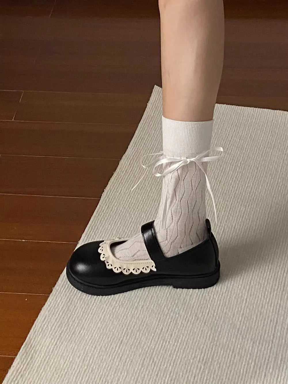 LBSFY -Woman Pumps Gothic Shoes for Women Kawaii Mary Jane Evening Black Cute Low Heel Elegant Japanese Style Lolita Round Toe L Korean