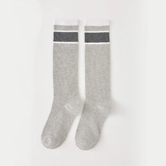 Lbsfy Korea Style Women Long Socks Warm Calf Cotton Socks Knee Socks Fashion Ladies Knee High Striped Socks Girls School Lolita Socks