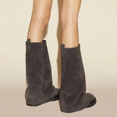 LBSFY  -  European and American Trendy Pants Boots with High Sleeves and Thick Heels, Fashionable Motorcycle Boots, Women's Runway Boots