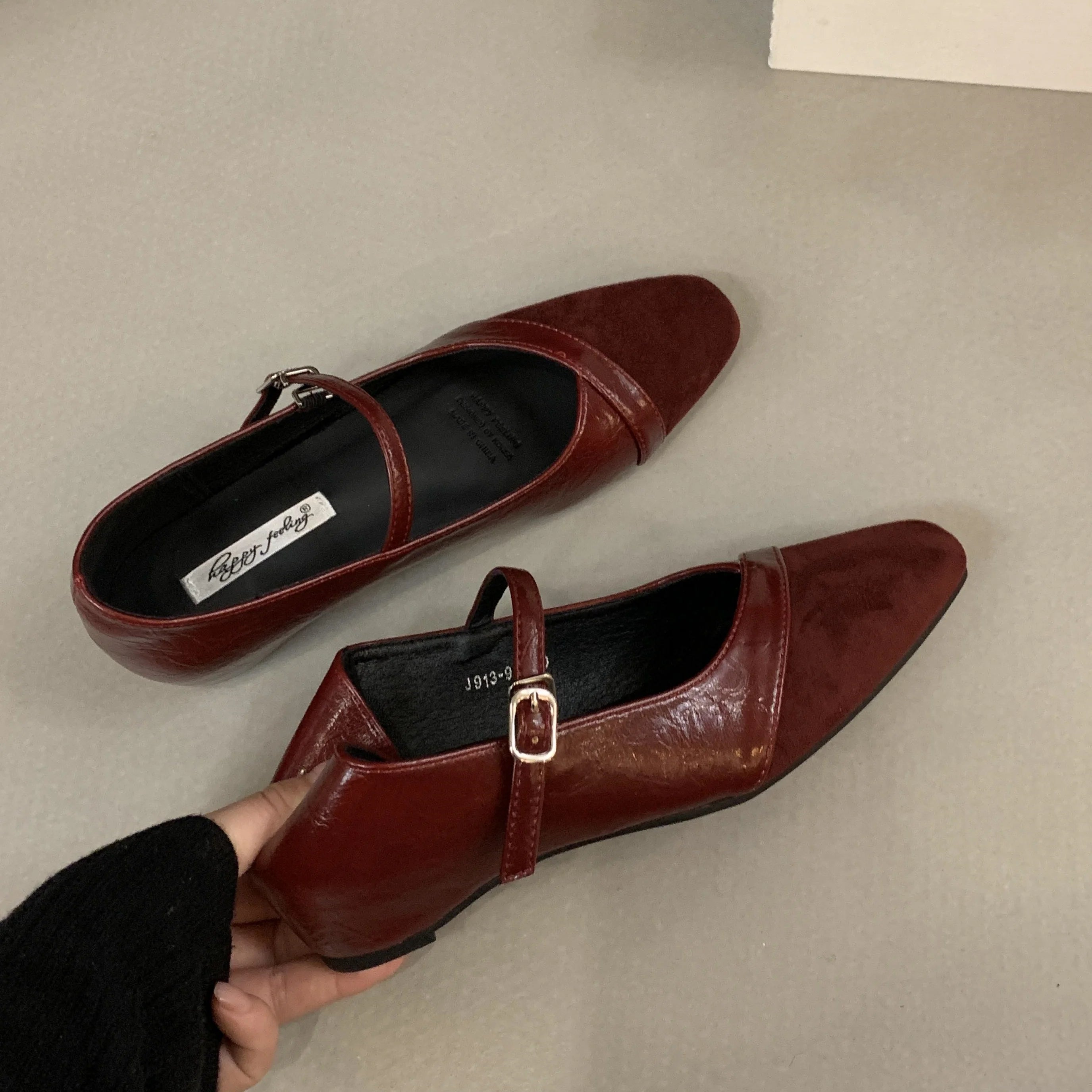 LBSFY  - Spring New Brand Round Toe Shallow Slip O  Women Flats Ladies Casual Ballet Shoes Soft Leather Eelgant Dress Shoes