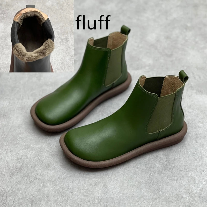 LBSFY  -  2024 flat bottom women's chelsea boots anti-slip snow boots women winter warm shoes female boots large size