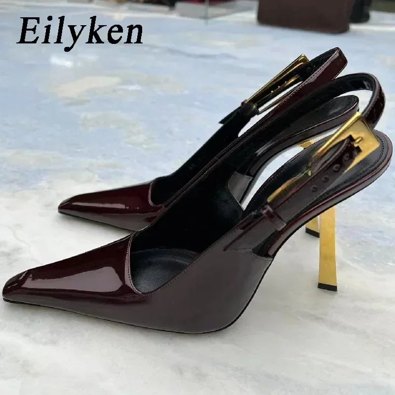 LBSFY -Street Style New Design Thin High Heels Women Pumps Buckle Strap Pointed Toe Party Banquet Slingbacks Female Shoes