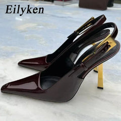 LBSFY -Street Style New Design Thin High Heels Women Pumps Buckle Strap Pointed Toe Party Banquet Slingbacks Female Shoes