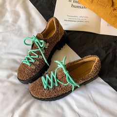 LBSFY  -  2025 new suede women's derby shoes Retro non-slip Oxford shoes female Large size fashion loafers for women