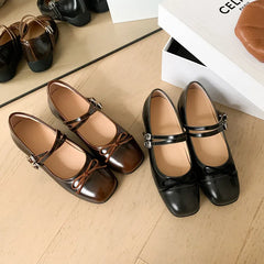 LBSFY  -   Fashion Pumps New High Quality Genuine Leather Shoes Academy Style Ballet Shoes Mary Janes Shoes Casual Women' Shoes