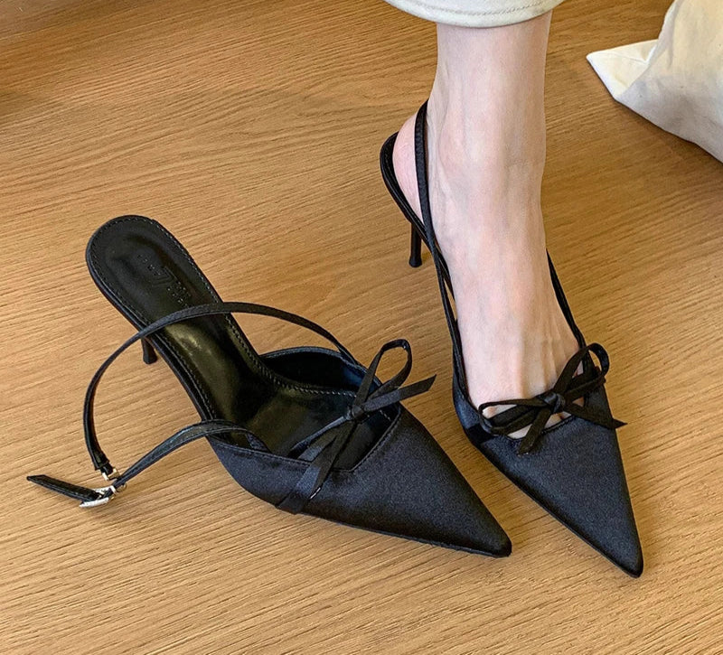 LBSFY  Summer High Heel Women Sandals Fashion Pointed Toe Singbacks Shoes Ladies Elegant Party Dress Sandalias