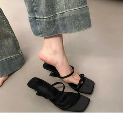 LBSFY  igner Summer Narrow Band Heel Women Slippers Shoes Fashion Open Toe Shoes Design Style Banquet Party Sandals Shoes