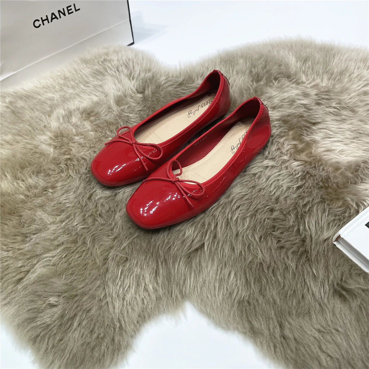 LBSFY -Women Flats New Slip On Flat Loafers Patchwork Square Toe Shallow Ballet Shoes knitting Casual Flat Shoes Ballerina