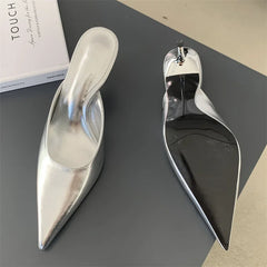 LBSFY -Spring New Brand Women Slipper Pointed Toe Slip On Ladies Mules Thin Low Heel Outdoor Dress Sandal Shoes