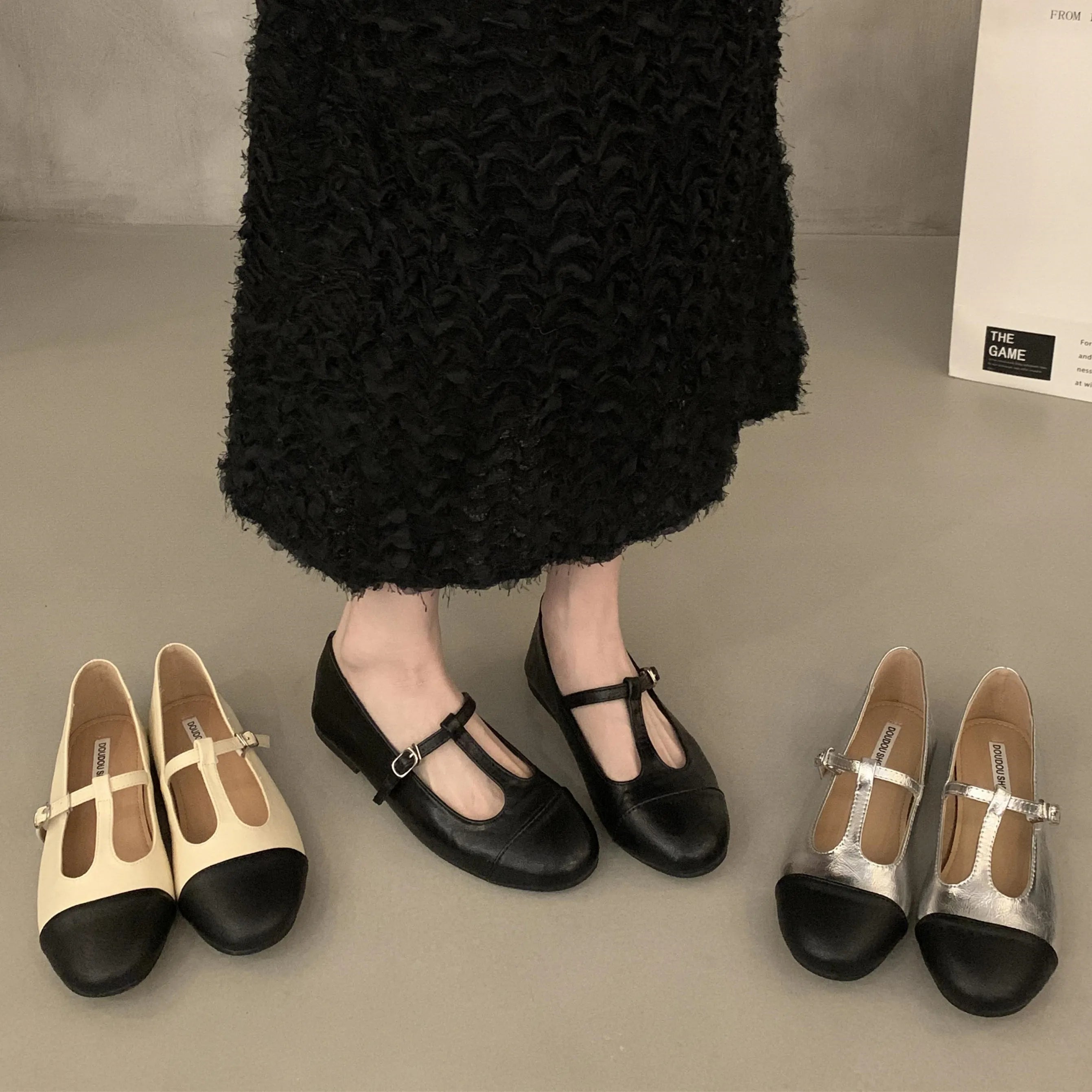 LBSFY  -  Women Flats Fashion Round Toe Shallow Slip On Ladies Soft Ladies Mary Jane Ballerinas Flat Heel Casual Ballet Shoes Muj