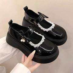 LBSFY -2025 New Fashion Lace Women's Pumps Spring Autumn Mary Jane SHOES Sweet Butterfly Knot Platform Casual Lolita Ladies Shoes