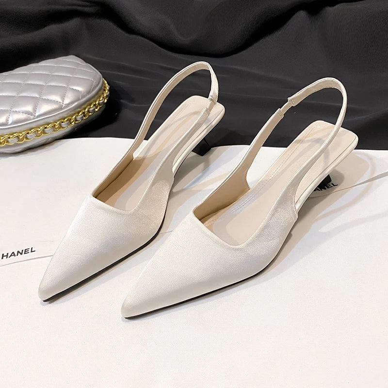 LBSFY -Summer Thin Heel Women Sandals Fashion Pointed Toe Singbacks Shoes Ladies Elegant Stripper Party Sandalias Female