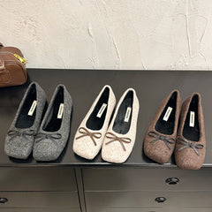 LBSFY -Shallow Female Soft Round Toe Ladies Flats With Shoes Slides Footwear Fashion Butterfly-Knot Women Ballet Flats Dance Shoes