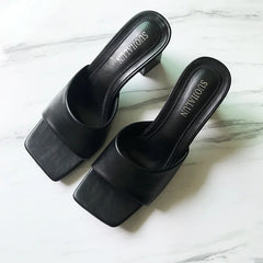 LBSFY -Women Brand Slippers Summer Low Heel Leisure Sandal Casual Outdoor Beach Flip Flop Open Toe Flat  Female Slides