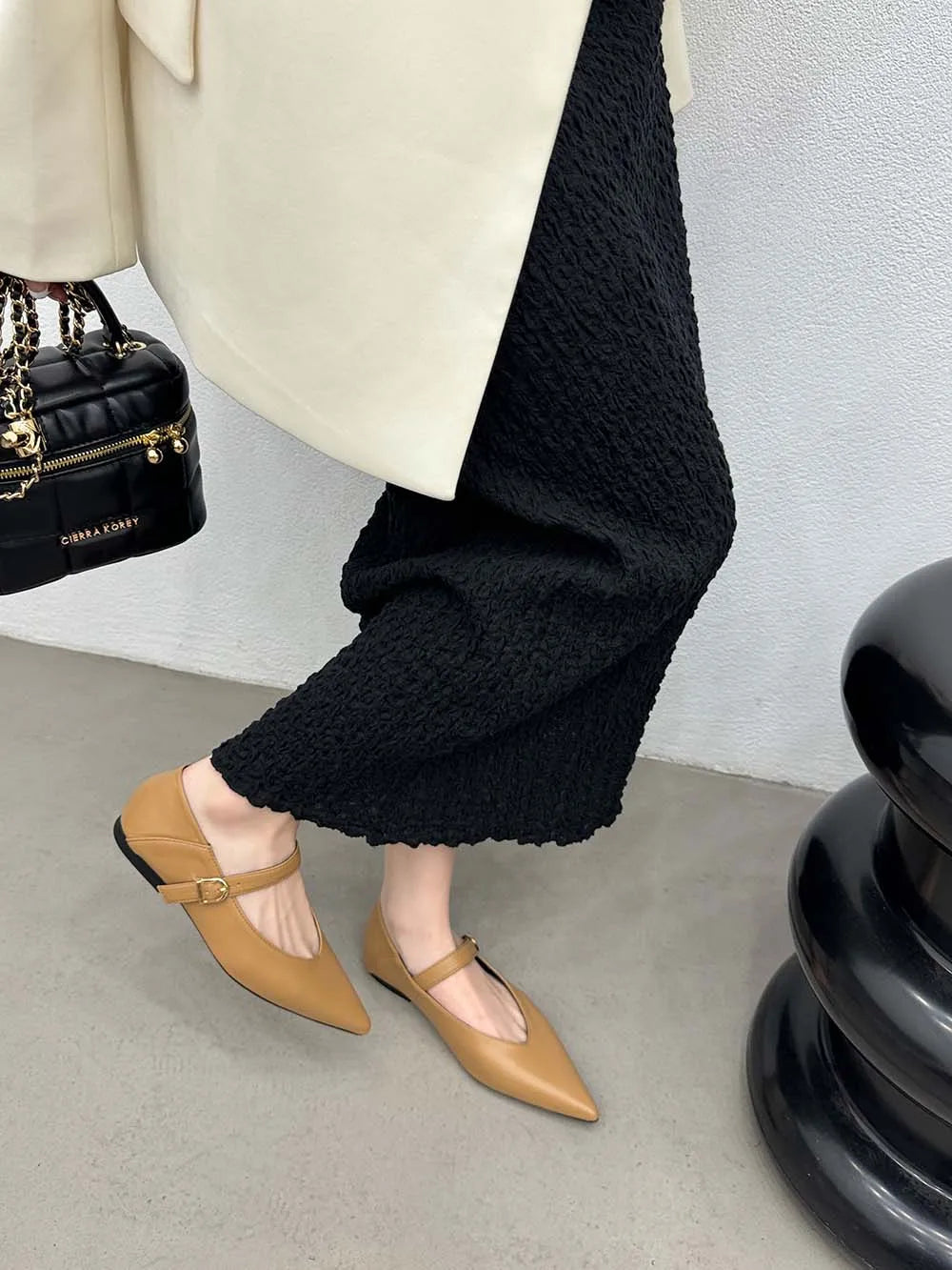 LBSFY  -  Pointed Toe Women Loafers 2024 New Arrivals Autumn Dress Shoes Low Heeled Black Beige Brown Khaki Dress Shoes Woman Size 35-39