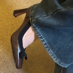 LBSFY -New Women's Retro Round Toe Elegant High Heels Ladies Cross Straps Shallow Party Dress Shoes Women Pumps Zapatos De Mujer
