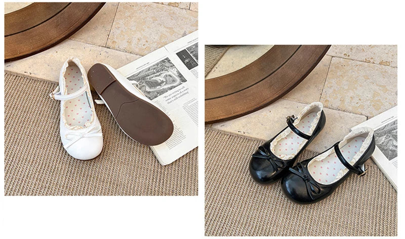 LBSFY -Spring New Butterfly-knot Women Flats Round Toe Shallow Ladies Casual Ballet Shoes Soft Leather Eelgant Dress Shoes