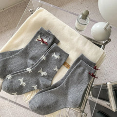 Lbsfy Women Socks Korean Style New Fashion Comfortable Casual Cute Socks Female Bow Kawaii Warm Loose Socks For Girls Cartoon Trendy