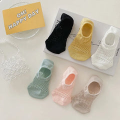 Lbsfy Women's Socks Spring Summer New Solid Color Fashion Sweat-absorbing Antibacterial Anti slip Breathable Perforated Sock Wholesale