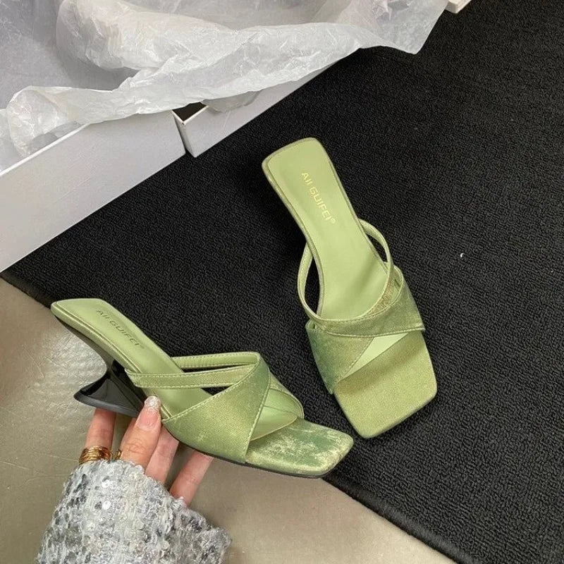 LBSFY -New Summer Slope Heel Women Slippers Shoes Fashion Open Toe Shoes Design Style Banquet Party Sandals Shoes