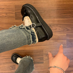 LBSFY -Butterfly-knot Lolita Women Leather Shoes Shallow Round Toe Ladies Concise Outdoor College Style Mary Jane Shoes