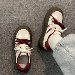LBSFY  -  Platform Sports Shoes Vintage Red Women Sneakers Tennis Female Casual Vulcanize Spring Summer 2025 Harajuku Footwear