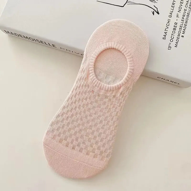 Lbsfy Women's Socks Spring Summer New Solid Color Fashion Sweat-absorbing Antibacterial Anti slip Breathable Perforated Sock Wholesale