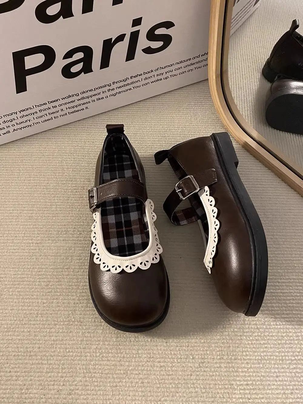 LBSFY -Woman Pumps Gothic Shoes for Women Kawaii Mary Jane Evening Black Cute Low Heel Elegant Japanese Style Lolita Round Toe L Korean