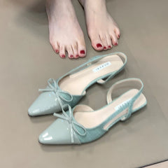 LBSFY  Summer Fashion Pointed Toe Sandals Women Butterfly-knot Fashion Party Dress Singbacks Mules Shoes Zapatos De Mujer