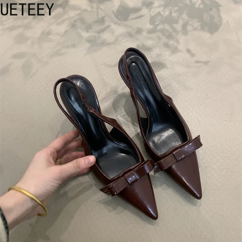 LBSFY  Summer High Heel Women Sandals Shoes Fashion Pointed Toe Singbacks Shoes Ladies Elegant Stripper Party Sandalias