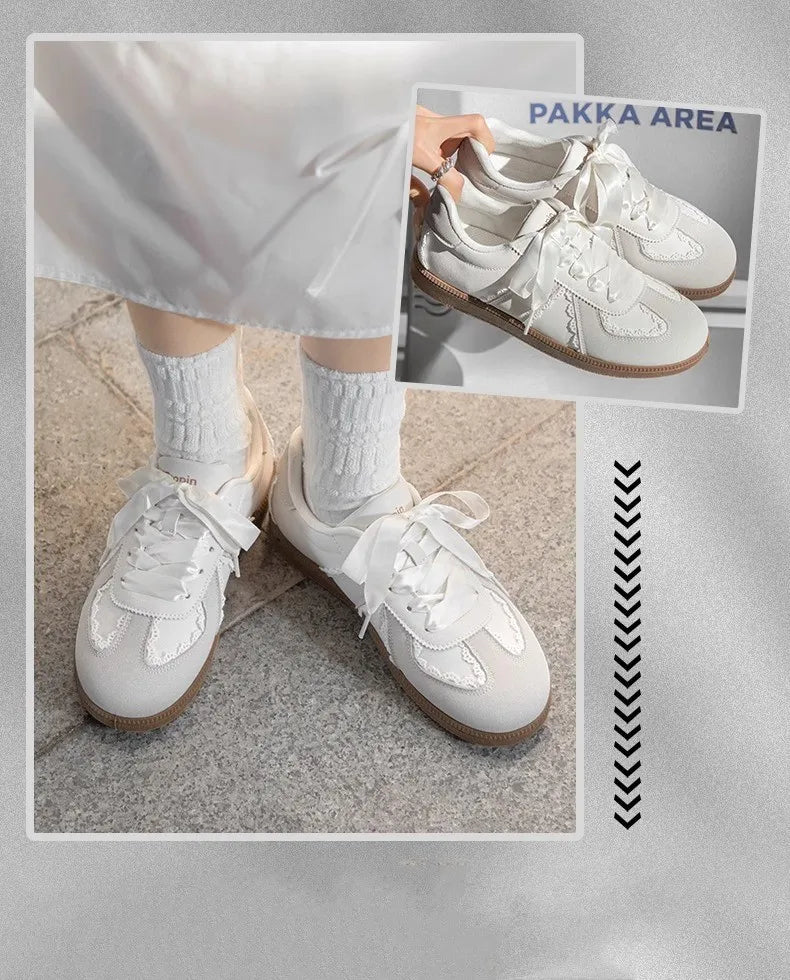 LBSFY -Autumn Women Ballet Flats 2025 New Fashion Vintage Casual Shoes Non-slip Retro Lace Up Outdoor Leisure Shoe Vulcanized Shoes