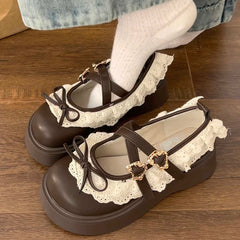 LBSFY -Designer Women's Mary Jane Shoes with Elegant Butterfly-Knot Thick Heel Fashionable Party Dress Footwear Platform Sandals