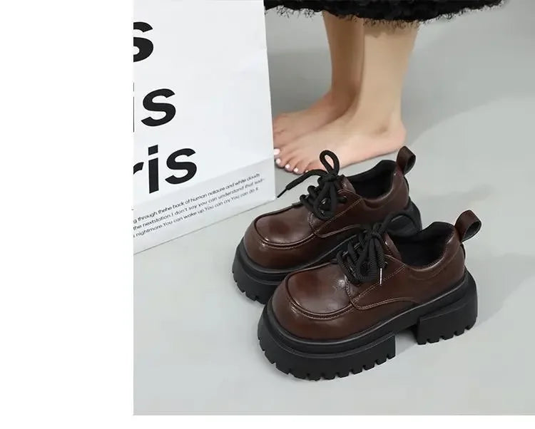 LBSFY -Women's 2025 New Japanese Style Mary Jane Shoes Black Brown Leather Thick Sole Round Toe Comfort Square Heel Lolita Girl's Shoes